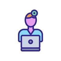 doctor online icon vector outline illustration