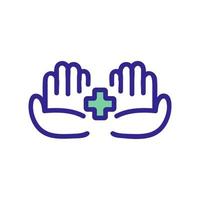hand using medic icon vector outline illustration
