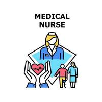 ilustración de vector de icono de enfermera médica