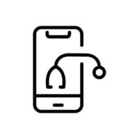 doctor online phone icon vector outline illustration