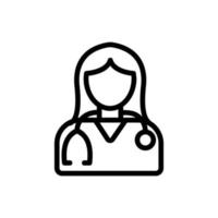 medical doctor woman icon vector outline illustration