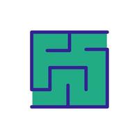 square puzzle icon vector outline illustration