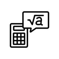 calculator root icon vector outline illustration