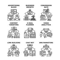 Ilustración de vector de icono de concepto de negocio de marketing
