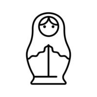 vector de icono matreshka. ilustración de símbolo de contorno aislado