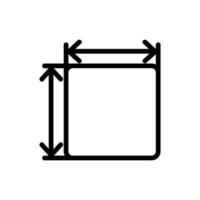 Measure the size of the vector icon. Isolated contour symbol illustration