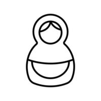 Matreshka icon vector. Isolated contour symbol illustration vector