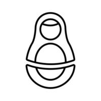 Matreshka icon vector. Isolated contour symbol illustration vector