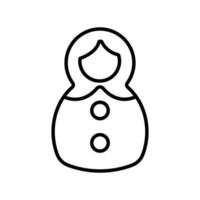 Matreshka icon vector. Isolated contour symbol illustration vector