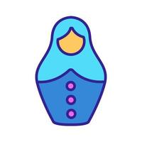 Matreshka icon vector. Isolated contour symbol illustration vector