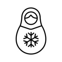 vector de icono matreshka. ilustración de símbolo de contorno aislado