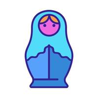 vector de icono matreshka. ilustración de símbolo de contorno aislado