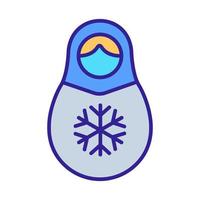 Matreshka icon vector. Isolated contour symbol illustration vector