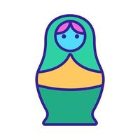 Matreshka icon vector. Isolated contour symbol illustration vector