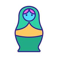 Matreshka icon vector. Isolated contour symbol illustration vector