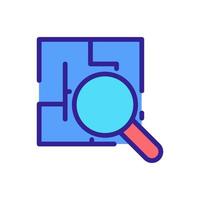 search for solutions in maze icon vector outline illustration