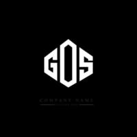 GOS letter logo design with polygon shape. GOS polygon and cube shape logo design. GOS hexagon vector logo template white and black colors. GOS monogram, business and real estate logo.