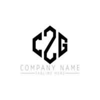 CZG letter logo design with polygon shape. CZG polygon and cube shape logo design. CZG hexagon vector logo template white and black colors. CZG monogram, business and real estate logo.