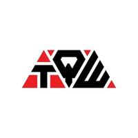 TQW triangle letter logo design with triangle shape. TQW triangle logo design monogram. TQW triangle vector logo template with red color. TQW triangular logo Simple, Elegant, and Luxurious Logo. TQW