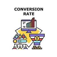 Conversion rate icon vector illustration