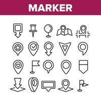 Marker Pointer Gps Map Collection Icons Set Vector