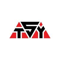 diseño de logotipo de letra de triángulo tsy con forma de triángulo. monograma de diseño de logotipo de triángulo tsy. plantilla de logotipo de vector de triángulo tsy con color rojo. logotipo triangular tsy logotipo simple, elegante y lujoso. Tsy