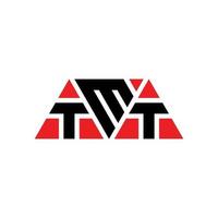 diseño de logotipo de letra triangular tmt con forma de triángulo. monograma de diseño de logotipo de triángulo tmt. plantilla de logotipo de vector de triángulo tmt con color rojo. logotipo triangular tmt logotipo simple, elegante y lujoso. tmt