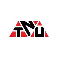 diseño de logotipo de letra de triángulo tnu con forma de triángulo. monograma de diseño de logotipo de triángulo tnu. plantilla de logotipo de vector de triángulo tnu con color rojo. logotipo triangular tnu logotipo simple, elegante y lujoso. tnu