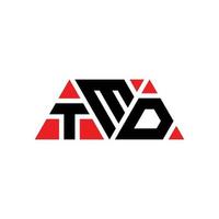 diseño de logotipo de letra de triángulo tmd con forma de triángulo. monograma de diseño de logotipo de triángulo tmd. plantilla de logotipo de vector de triángulo tmd con color rojo. logotipo triangular tmd logotipo simple, elegante y lujoso. tmd