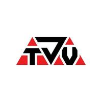 TJV triangle letter logo design with triangle shape. TJV triangle logo design monogram. TJV triangle vector logo template with red color. TJV triangular logo Simple, Elegant, and Luxurious Logo. TJV