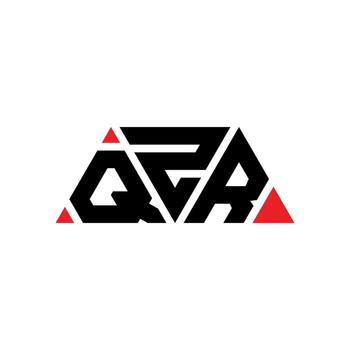 QZR triangle letter logo design with triangle shape. QZR triangle logo design monogram. QZR triangle vector logo template with red color. QZR triangular logo Simple, Elegant, and Luxurious Logo. QZR