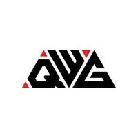 QWG triangle letter logo design with triangle shape. QWG triangle logo design monogram. QWG triangle vector logo template with red color. QWG triangular logo Simple, Elegant, and Luxurious Logo. QWG