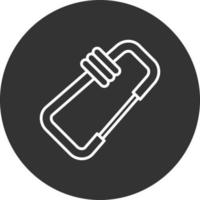 Carabiner Line Inverted Icon vector