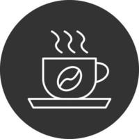 icono de línea de taza de café invertida vector