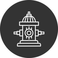 Fire Hydrant Line Inverted Icon vector