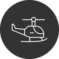 Helicopter Line Inverted Icon vector