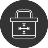 Portable Fridge Line Inverted Icon vector