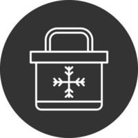 Portable Fridge Line Inverted Icon vector