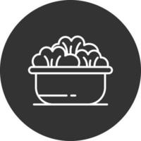 Salad Line Inverted Icon vector