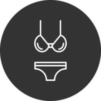 icono de línea de bikini invertida vector