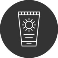 Sun Cream Line Inverted Icon vector