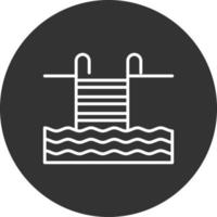 Water Stairs Line Inverted Icon vector