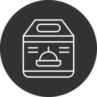 Food Delivery Line Inverted Icon vector