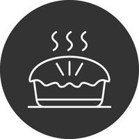 icono de línea de tarta de manzana invertida vector