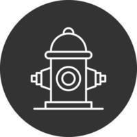 Fire Hydrant Line Inverted Icon vector