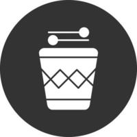 Drum Glyph Inverted Icon vector