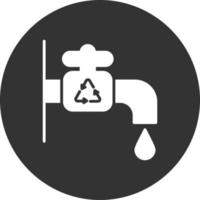 Water Tap Glyph Inverted Icon vector