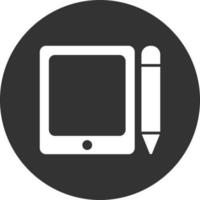 Graphic Tablet Glyph Inverted Icon vector