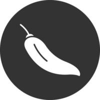 Chilli Glyph Inverted Icon vector