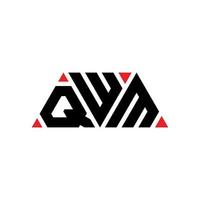 QWM triangle letter logo design with triangle shape. QWM triangle logo design monogram. QWM triangle vector logo template with red color. QWM triangular logo Simple, Elegant, and Luxurious Logo. QWM